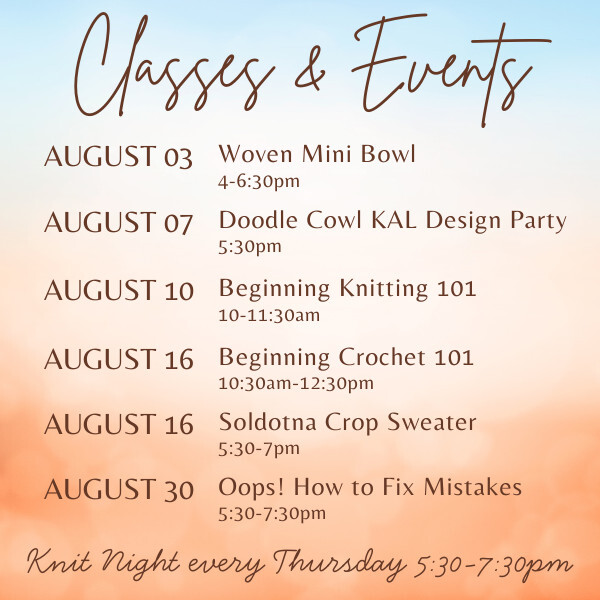Classes & Events August 3