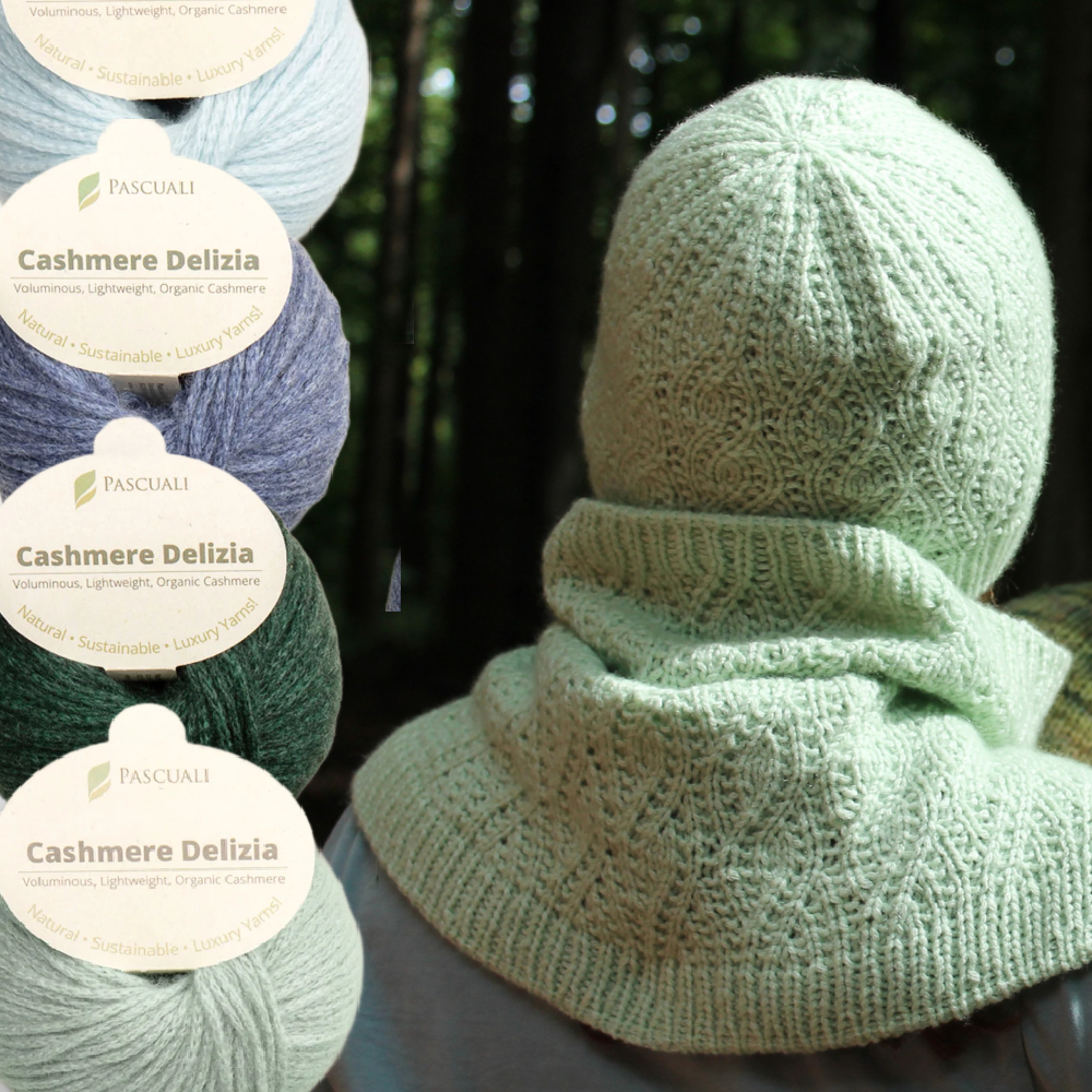 Freya Hat & Cowl in Pascuali Cashmere Delizia
