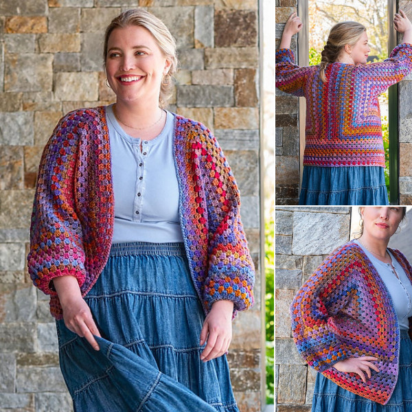 Hexaparty Cardigan in Berroco Wizard