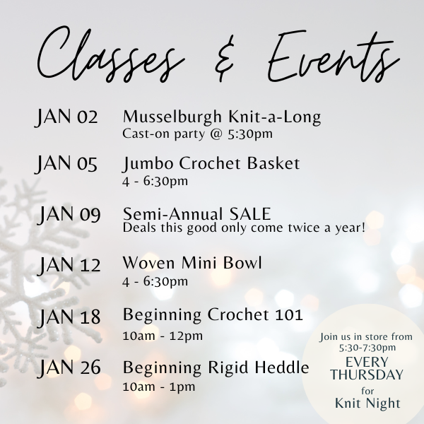 January 2025 Classes & Events