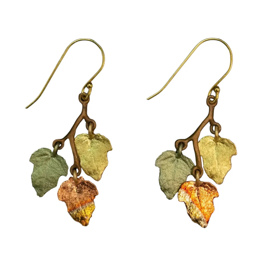 Michael Michaud Earrings Sugar Maple Dainty 3-Leaf Wire