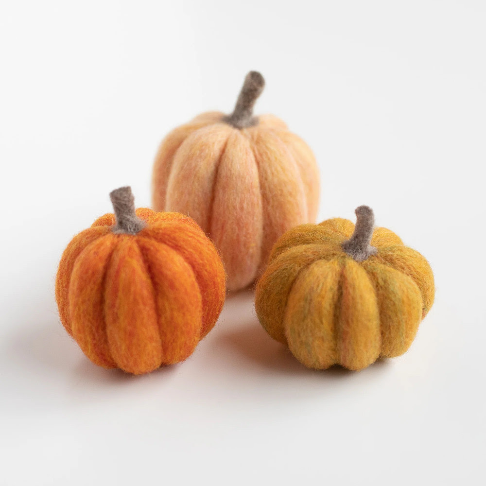 Needle Felting Kit Pumpkin Trio