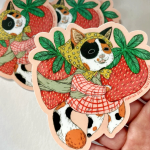 NEW: Strawberry Cat Sticker